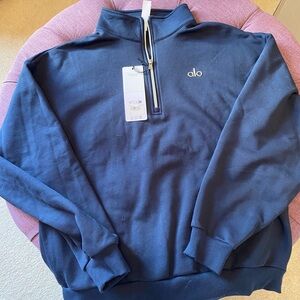 ALO Yoga Accolade 1/4 Zip Pullover- M - Navy - NWT